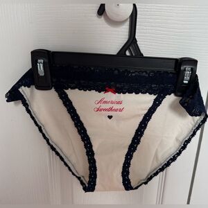 Victoria’s Secret lace trim cotton string bikini underwear!